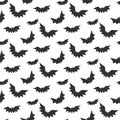 Seamless vector Halloween bat pattern. Scary repeat bat background for fabric, textile, covSeamless vector Halloween bats pattern. Royalty Free Stock Photo